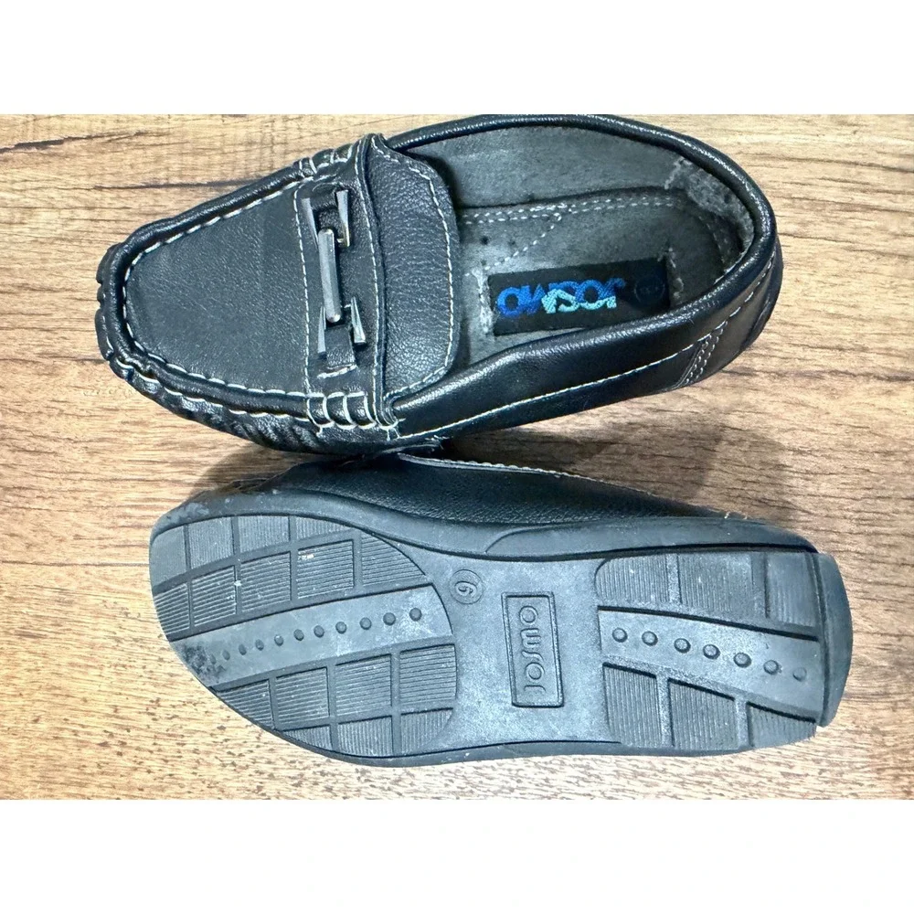Kids Black Loafer Mocassin Shoes‎ Size 9 Slip On Casual Dress Josmo